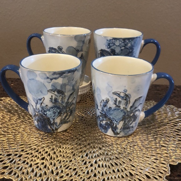 2 In Homestylez Chesapeake Bay Blue Mugs - Picture 2 of 6